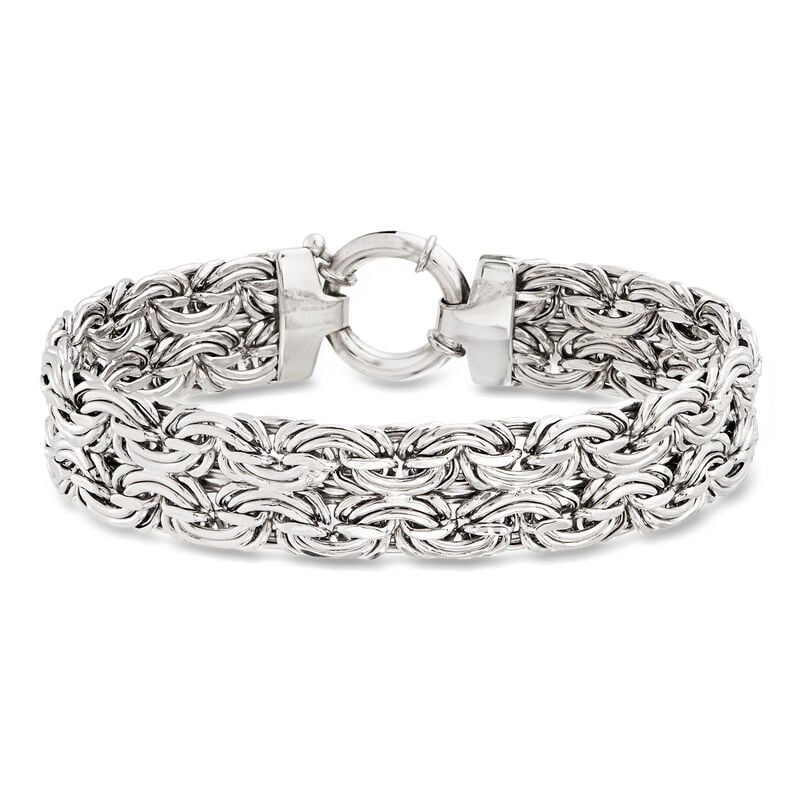 Sterling Silver Wide Byzantine Bracelet image number 0