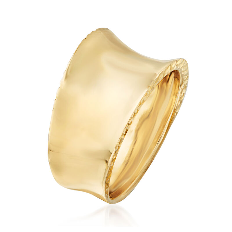 Italian 14kt Yellow Gold Concave Ring image number 2