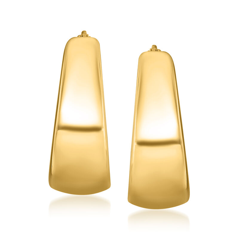 Italian 18kt Yellow Gold Graduated Hoop Earrings. 1" image number 1