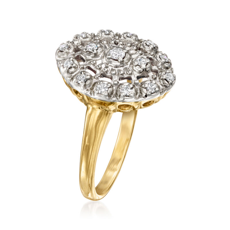 C. 1980 Vintage .17 ct. t.w. Diamond Ring in 14kt Two-Tone Gold. Size 7 image number 2