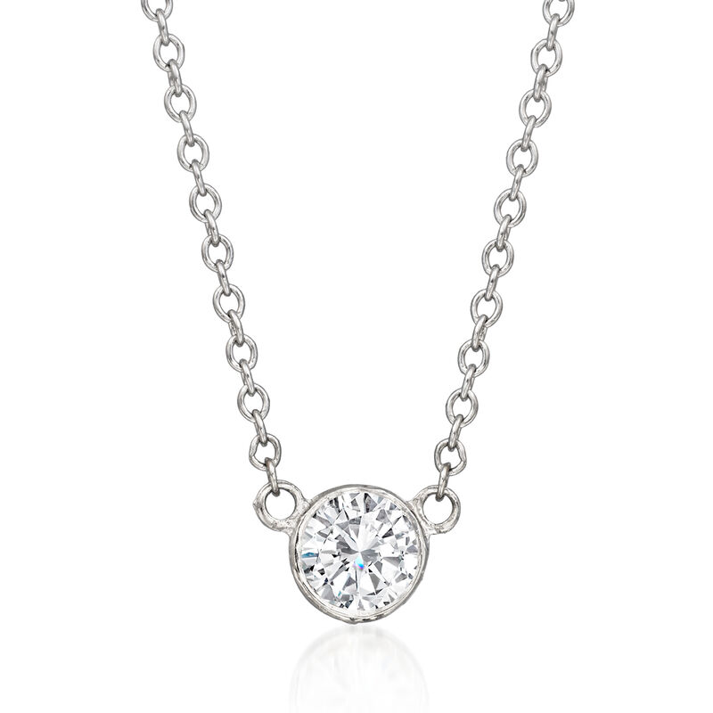 C. 1990 Vintage Tiffany Jewelry .25 Carat Diamond Necklace in Platinum. 16.5&quot; image number 0