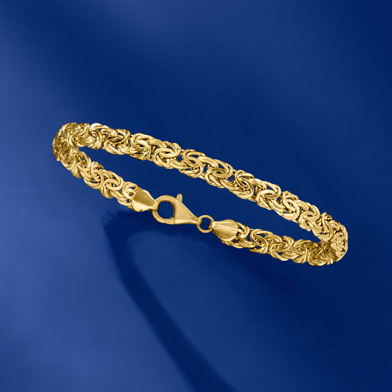 14kt Yellow Gold Byzantine Bracelet image number 4