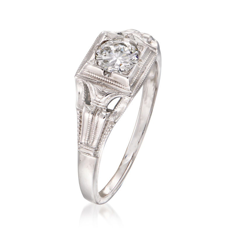 C. 1980 Vintage .35 Carat Diamond Ring in 18kt White Gold image number 2