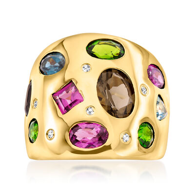4.64 ct. t.w. Multi-Gemstone Ring in 18kt Gold Over Sterling