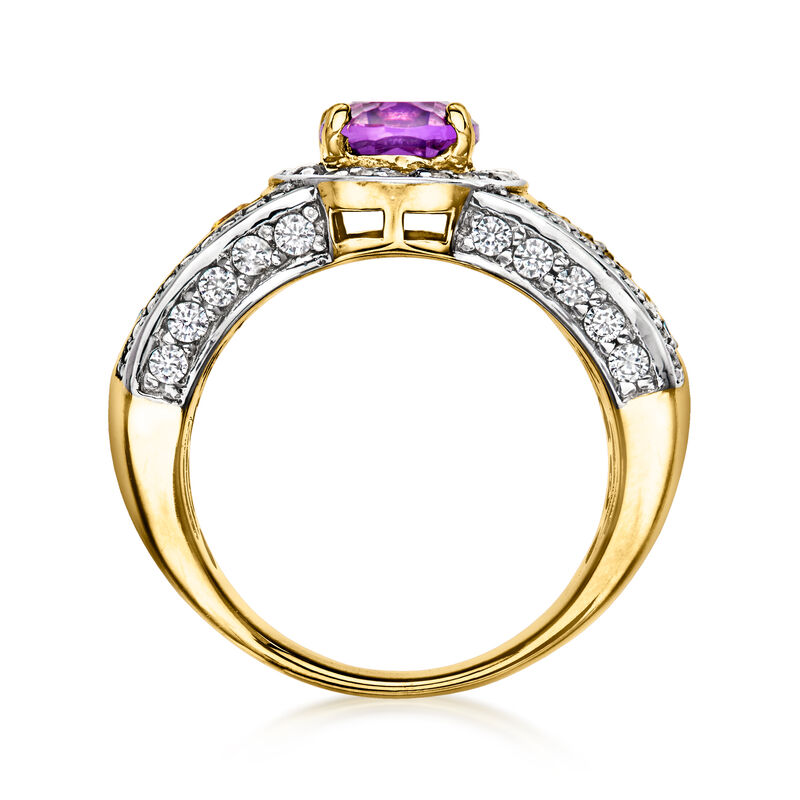 1.70 Carat Amethyst and 3.30 ct. t.w. Multi-Gemstone Ring in 18kt Gold Over Sterling image number 3