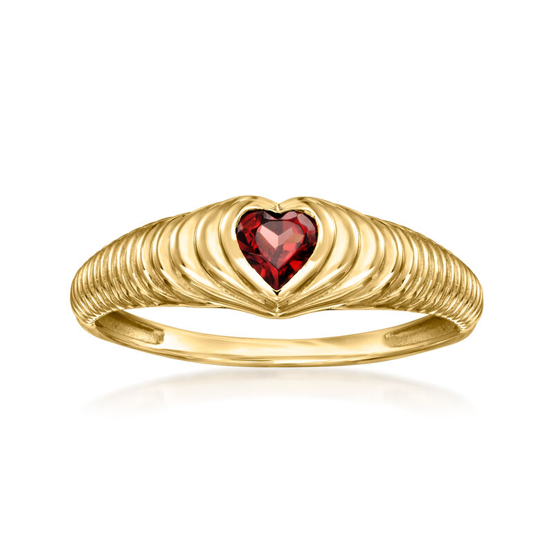 .30 Carat Garnet Heart Ring in 14kt Yellow Gold image number 0
