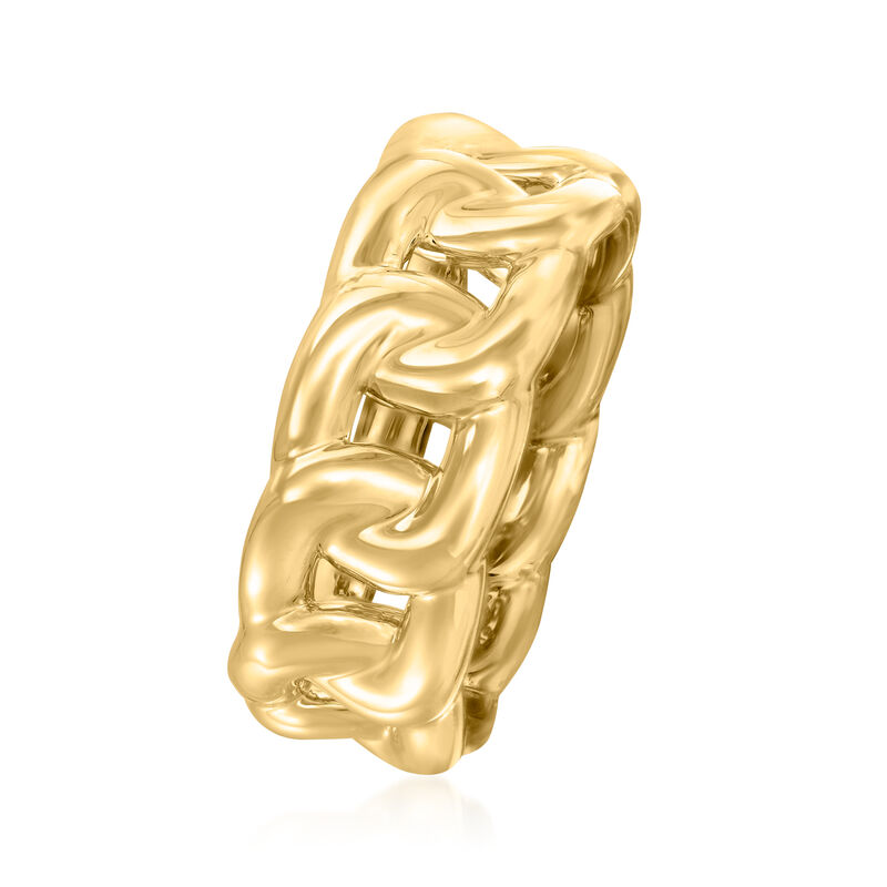Italian Andiamo 14kt Yellow Gold Over Resin Curb-Link Ring image number 2
