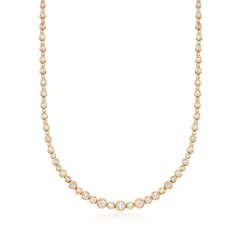 3.50 ct. t.w. Diamond Bubble Bezel Necklace in 14kt Yellow Gold image number 0