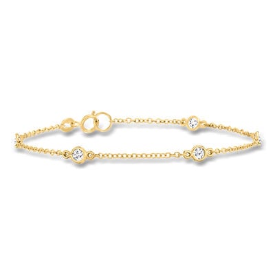 .50 ct. t.w. Bezel-Set CZ Station Bracelet in 18kt Gold Over Sterling