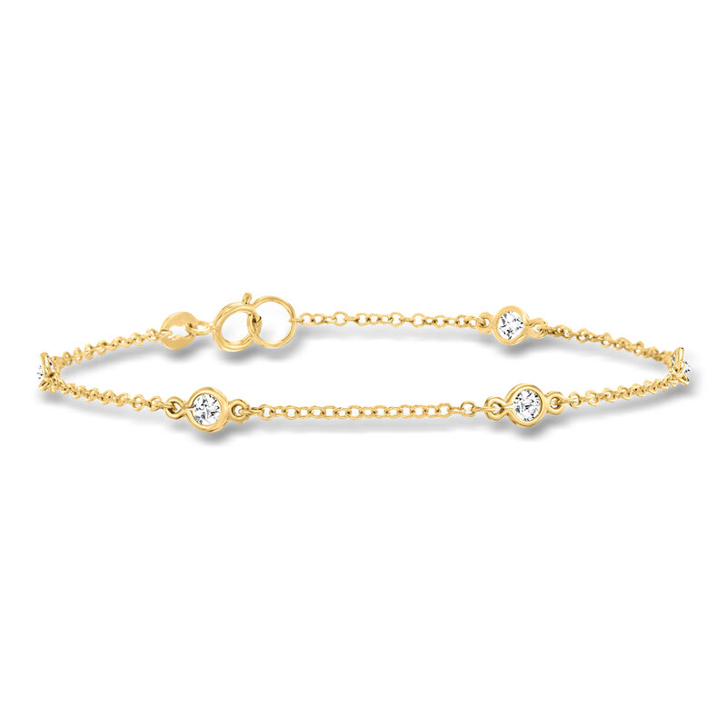 .50 ct. t.w. Bezel-Set CZ Station Bracelet in 18kt Gold Over Sterling image number 0