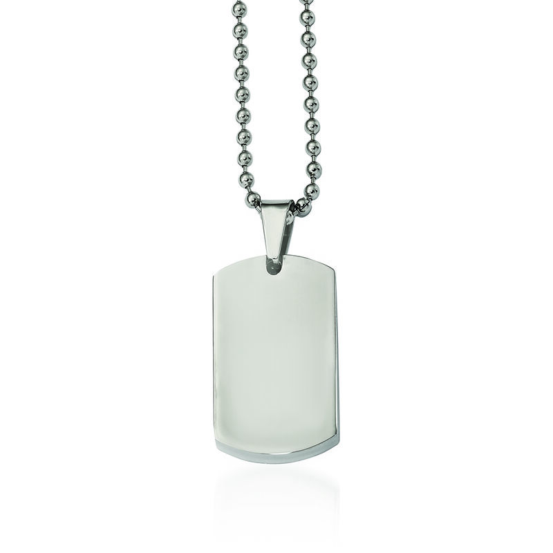 Men's Stainless Steel Polished Dog Tag Pendant Necklace. 24&quot; image number 0