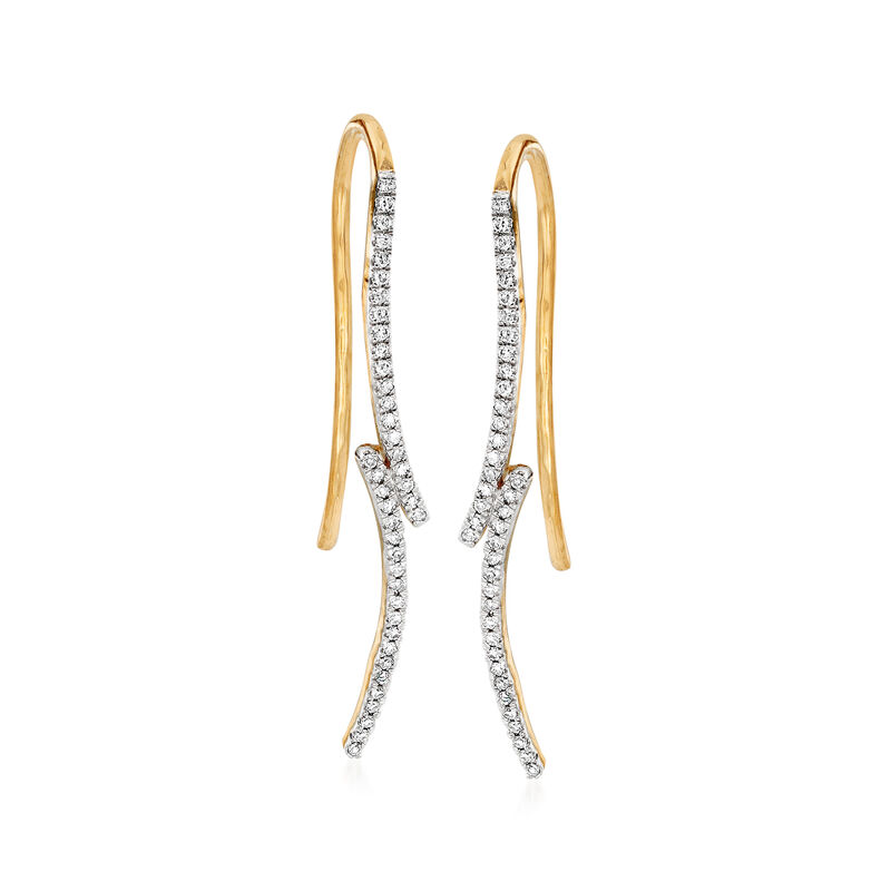 .10 ct. t.w. Diamond Curve Earrings in 14kt Yellow Gold image number 0