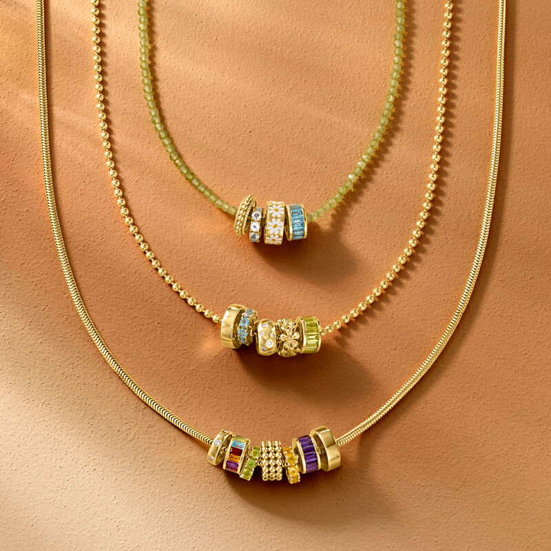 Birthstone Bead Charm in 18kt Gold Over Sterling image number 5