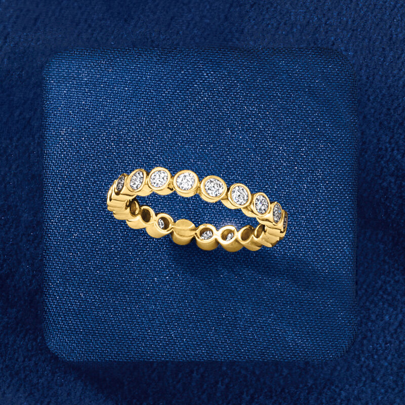 1.00 ct. t.w. Bezel-Set Diamond Eternity Band in 14kt Yellow Gold image number 6