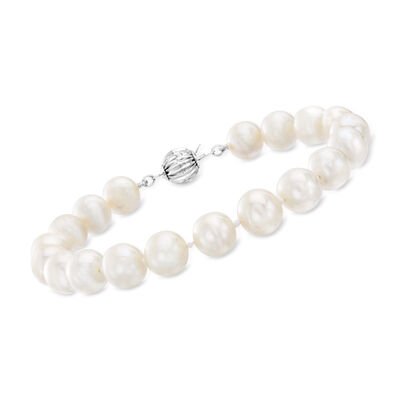 8-8.5mm Cultured Pearl Bracelet with 14kt White Gold