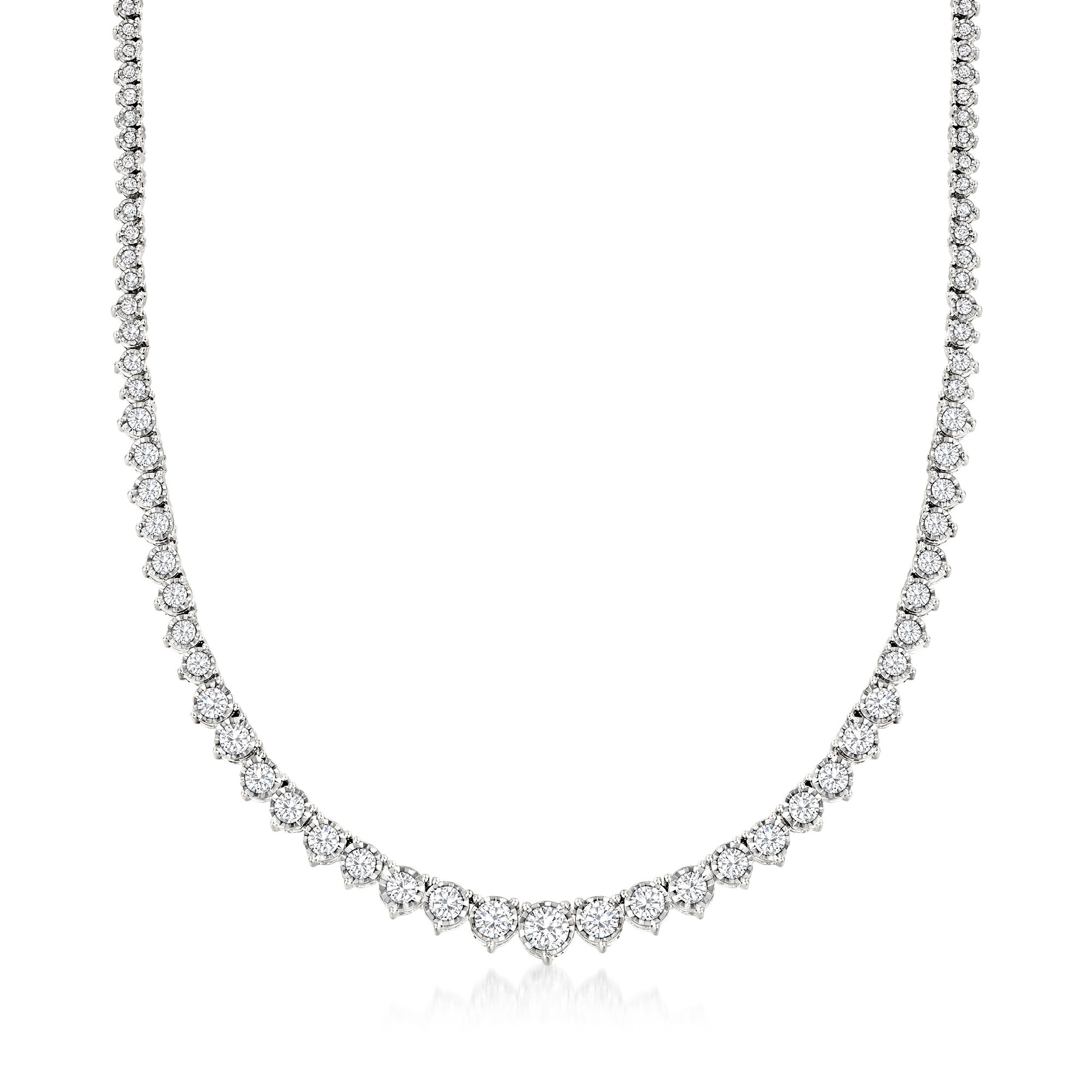 BTS着用☆[Silver 925] Silver Color Tennis Necklace The Prong-Set Tennis Necklace- Silver | Luv Aj