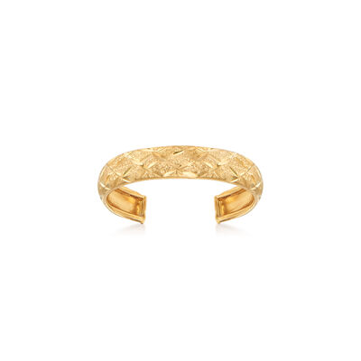 14kt Yellow Gold Diamond-Cut Adjustable Toe Ring