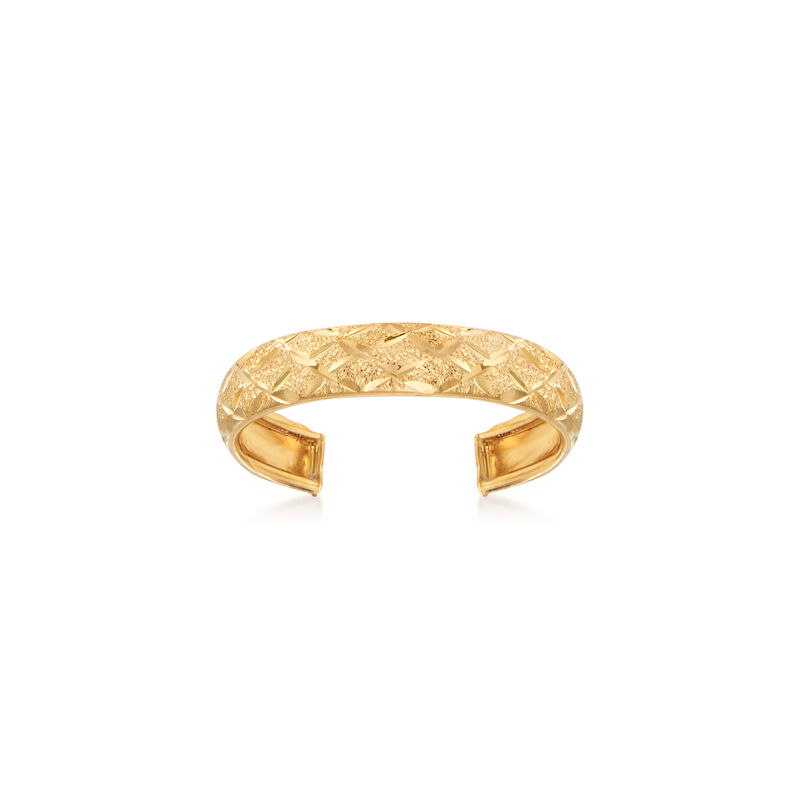14kt Yellow Gold Diamond-Cut Adjustable Toe Ring image number 0