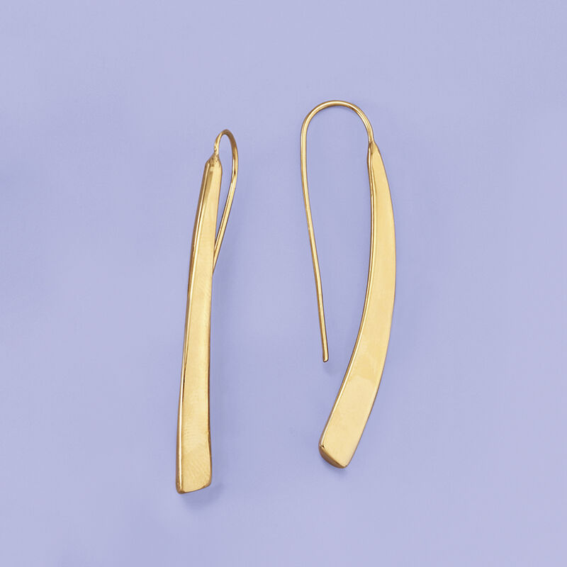 Italian 18kt Yellow Gold Elongated Drop Earrings image number 5
