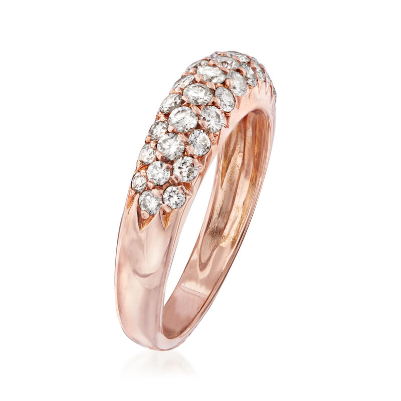 C. 1980 Vintage Van Cleef & Arpels .75 ct. t.w. Diamond Three-Row Ring in 18kt Rose Gold. Size 5.5 image number 2