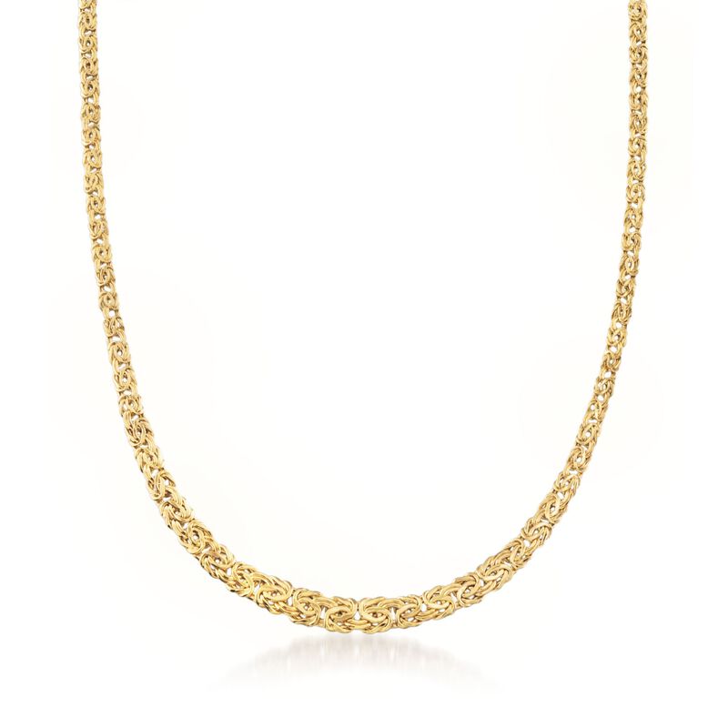 14kt Yellow Gold Graduated Byzantine Necklace image number 0