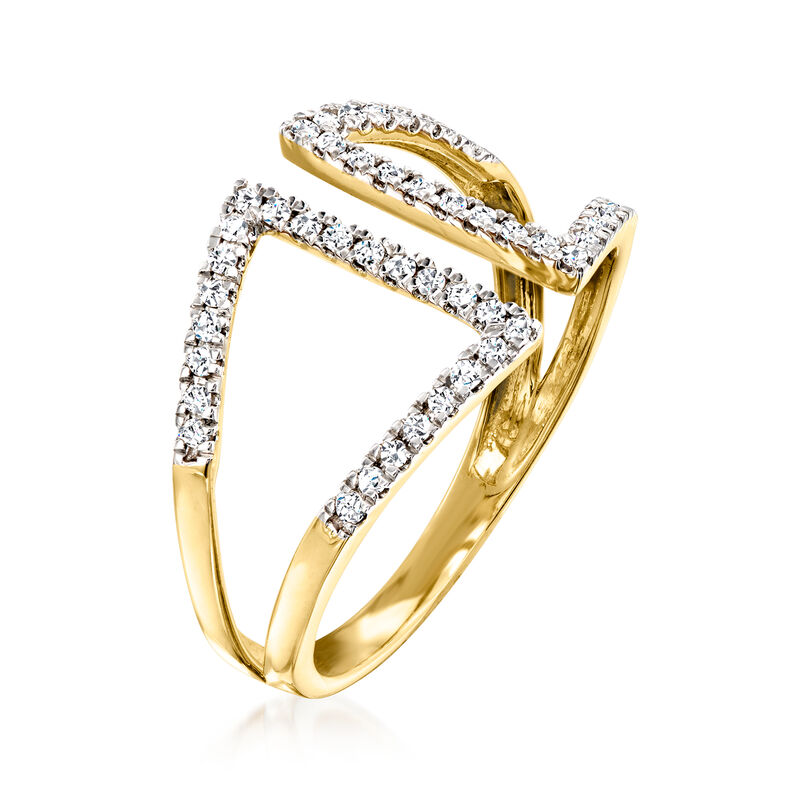 .25 ct. t.w. Diamond Open-Space Geometric Ring in 14kt Yellow Gold. Size 9 image number 2