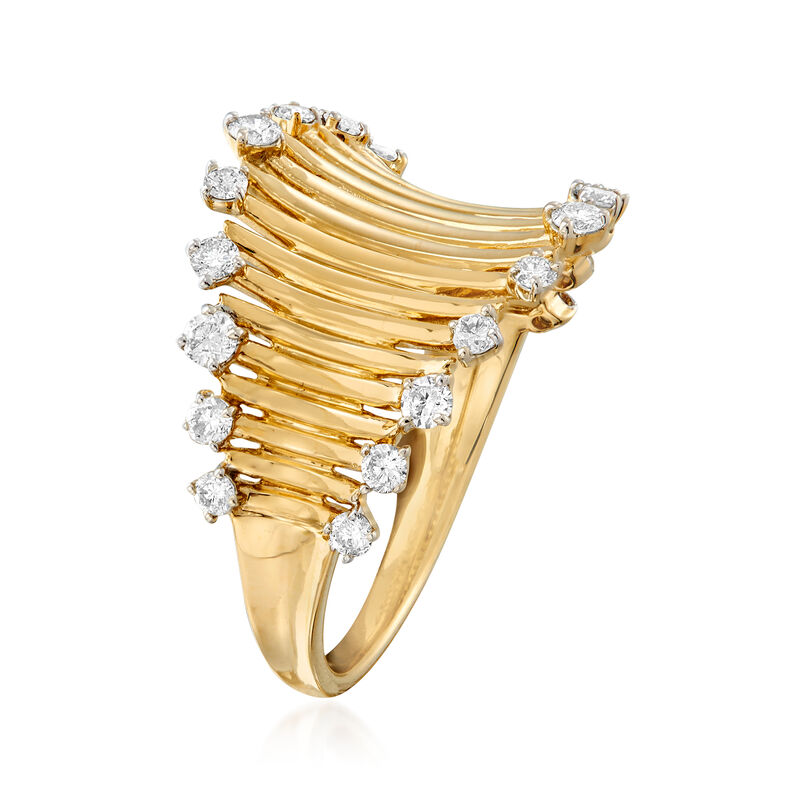 .51 ct. t.w. Diamond Curved Ring in 14kt Yellow Gold image number 2
