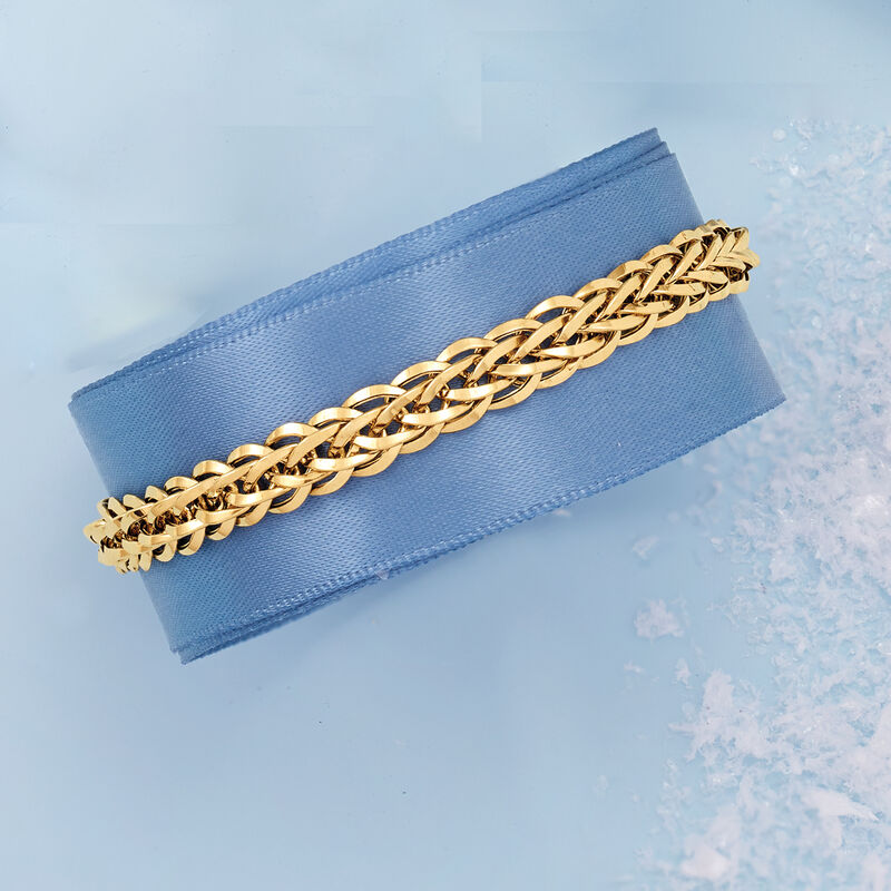 14kt Yellow Gold Wheat-Link Bracelet image number 5