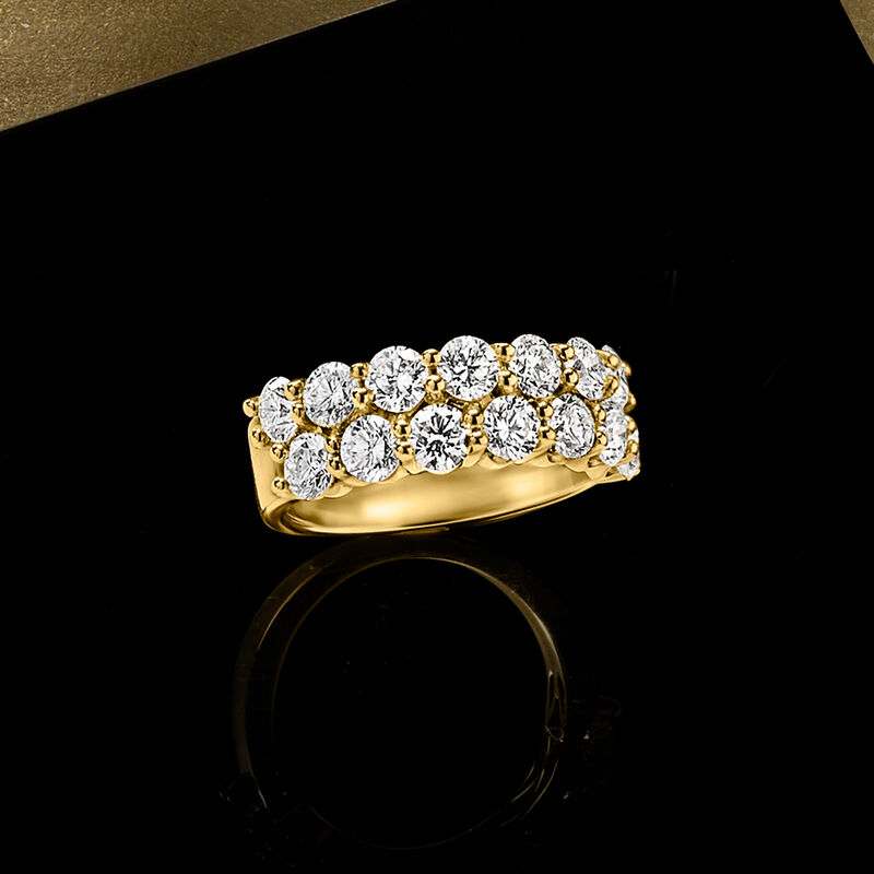 3.00 ct. t.w. Lab-Grown Diamond Two-Row Ring in 14kt Yellow Gold image number 4