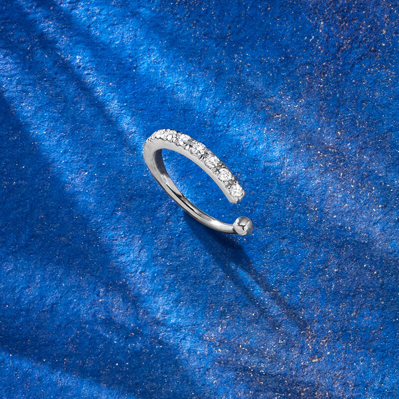 .10 ct. t.w. Diamond Ear Cuff in Sterling Silver image number 2