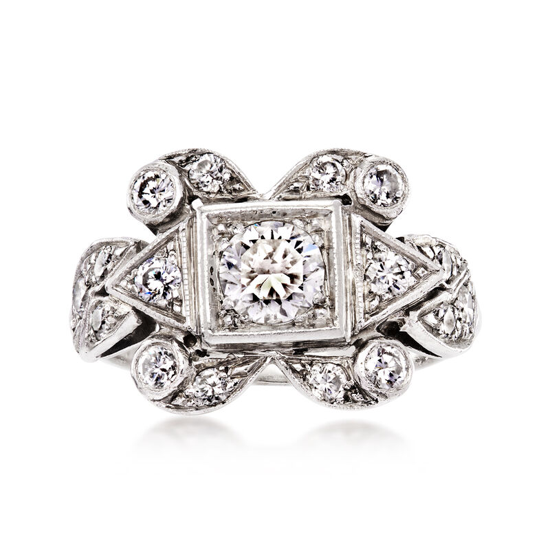 C. 1960 Vintage 1.25 ct. t.w. Diamond Ring in Platinum. Size 6.5 image number 0