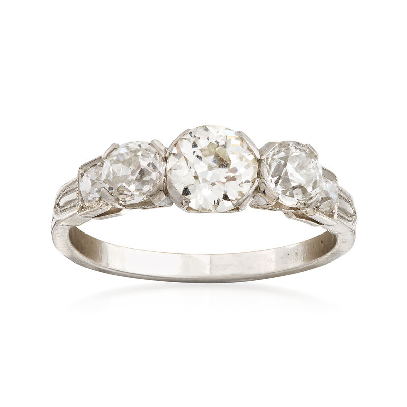 C. 1950 Vintage 1.40 ct. t.w. Diamond Ring in Platinum. Size 6 image number 0