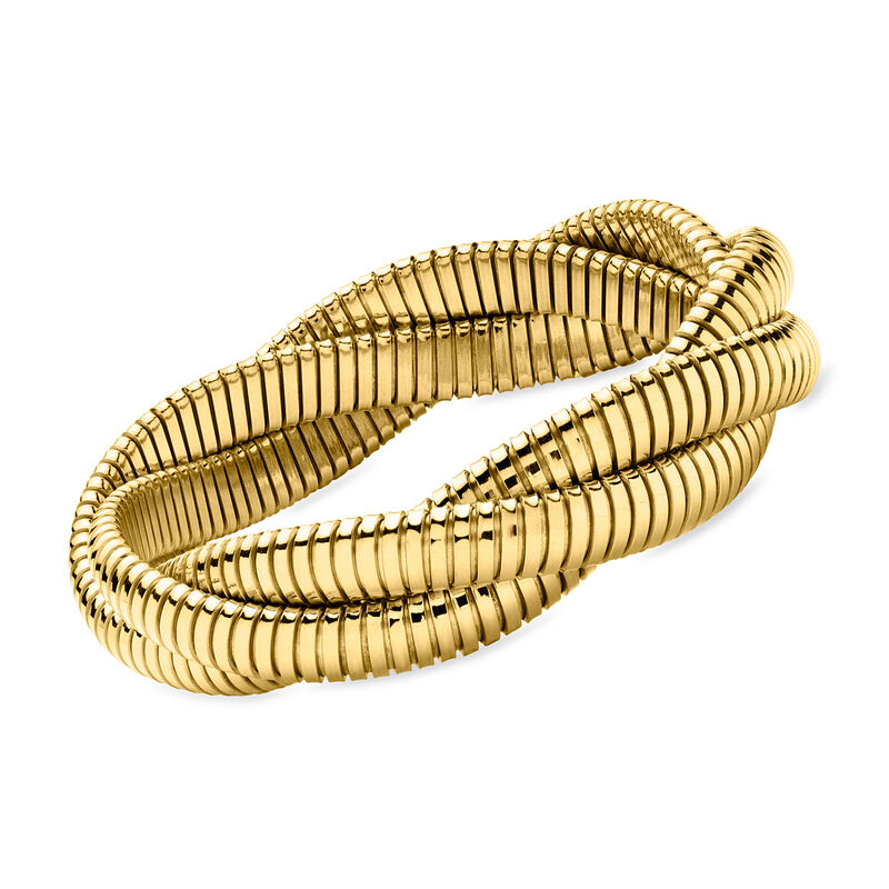 Italian 14kt Yellow Gold-Plated Three-Strand Twisted Bracelet image number 0