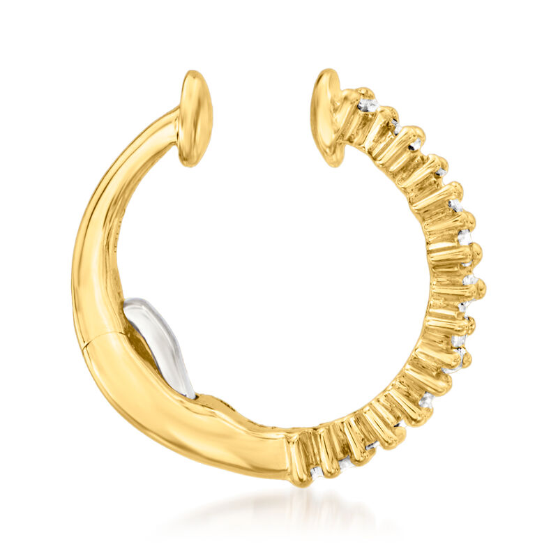 .10 ct. t.w. Baguette Diamond Single Ear Cuff in 14kt Yellow Gold image number 2