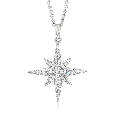 .25 ct. t.w. Diamond Starburst Pendant Necklace in Sterling Silver