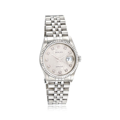 Pre-Owned Rolex Datejust Men's 36mm Automatic Stainless Steel and 18kt White Gold Watch