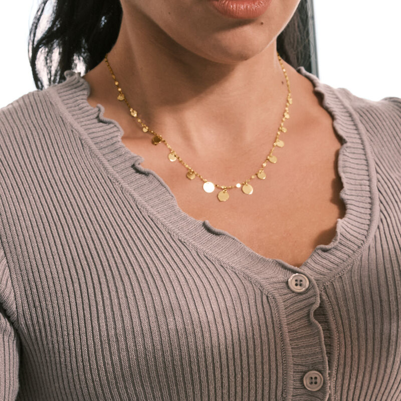 Italian 10kt Yellow Gold Graduated Circle Station Necklace image number 2