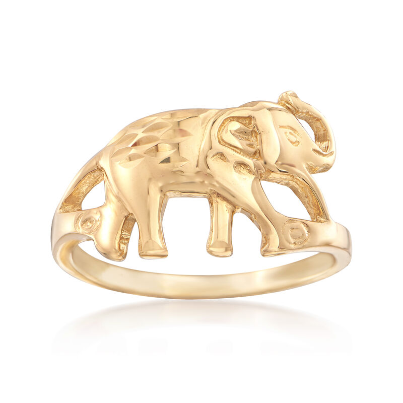 14kt Yellow Gold Elephant Ring image number 0
