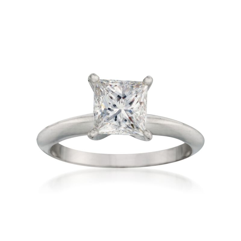 1.50 Carat Certified Diamond Solitaire Engagement Ring in 18kt White Gold image number 0