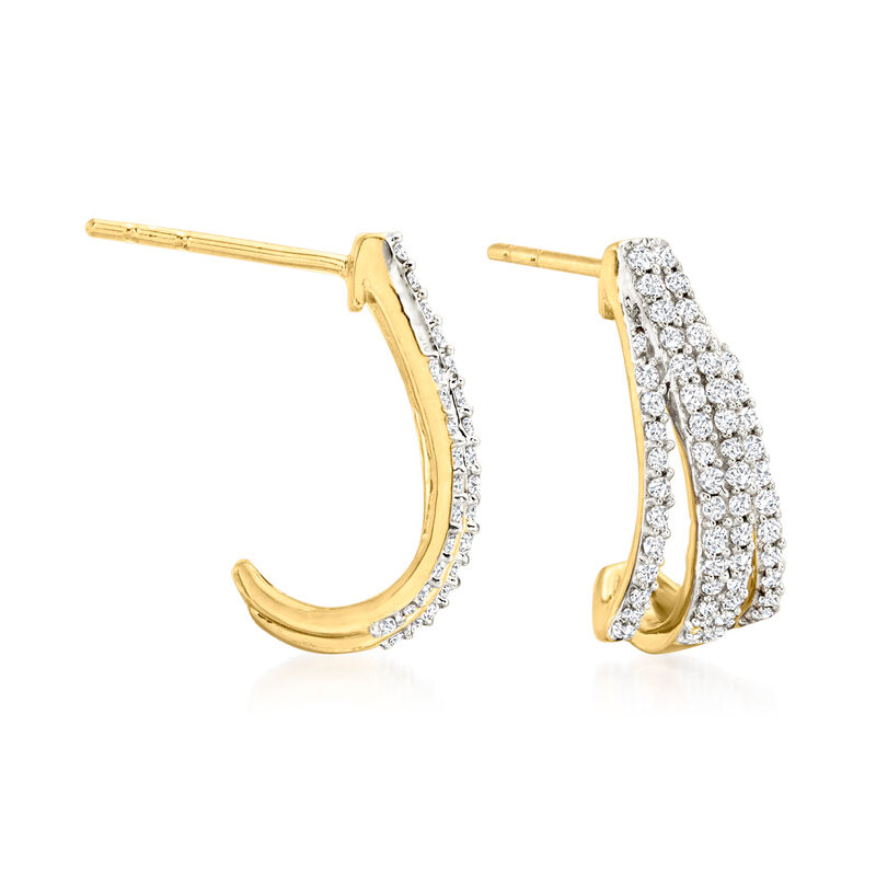 .50 ct. t.w. Diamond Open-Space Hoop Earrings in 18kt Gold Over Sterling image number 0