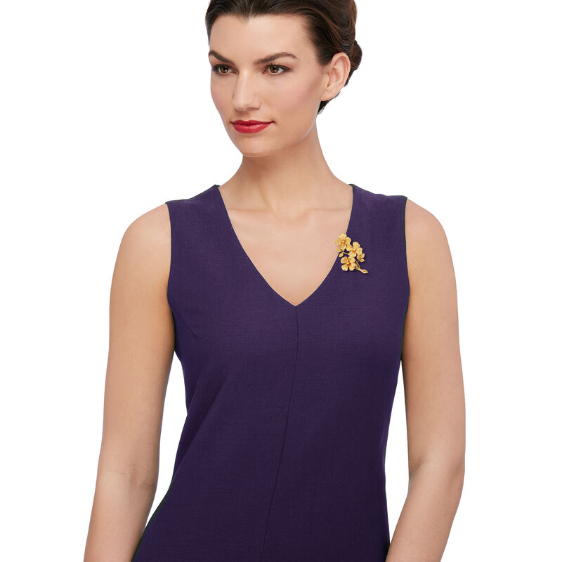 C. 1970 Vintage 14kt Yellow Gold Flower Pin  image number 1