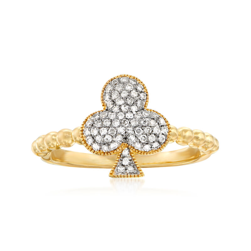 .20 ct. t.w. Diamond Club Symbol Ring in Sterling and 18kt Gold Over Sterling image number 0