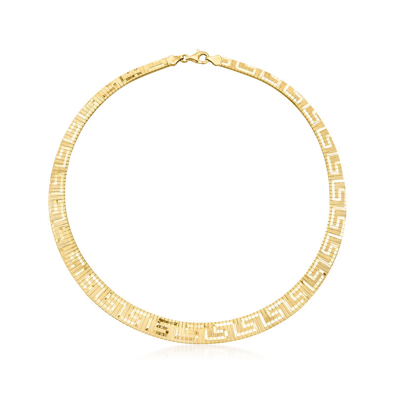 Italian 18kt Gold Over Sterling Greek Key Cleopatra Necklace image number 0