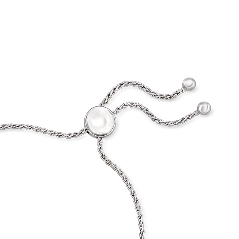 .50 ct. t.w. Blue and White Diamond Octagon Bolo Bracelet in Sterling Silver image number 2