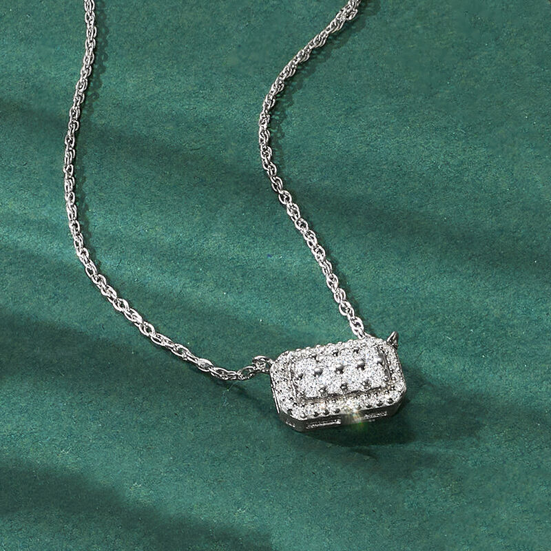 .25 ct. t.w. Diamond Cluster Necklace in Sterling Silver image number 2