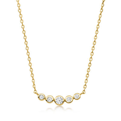 .15 ct. t.w. Bezel-Set Lab-Grown Diamond Necklace in 18kt Gold Over Sterling