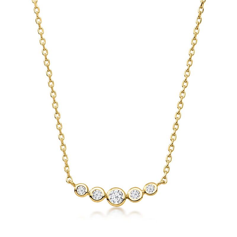 .15 ct. t.w. Bezel-Set Lab-Grown Diamond Necklace in 18kt Gold Over Sterling. 16" image number 1