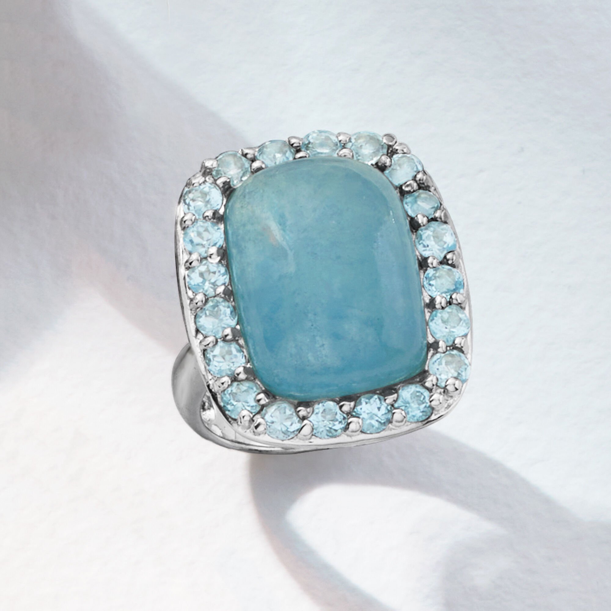 【公式】 Carat 19.00 Aquamarine Ring Topaz Blue Sky t.w. ct. 2.60 and アクセサリー
