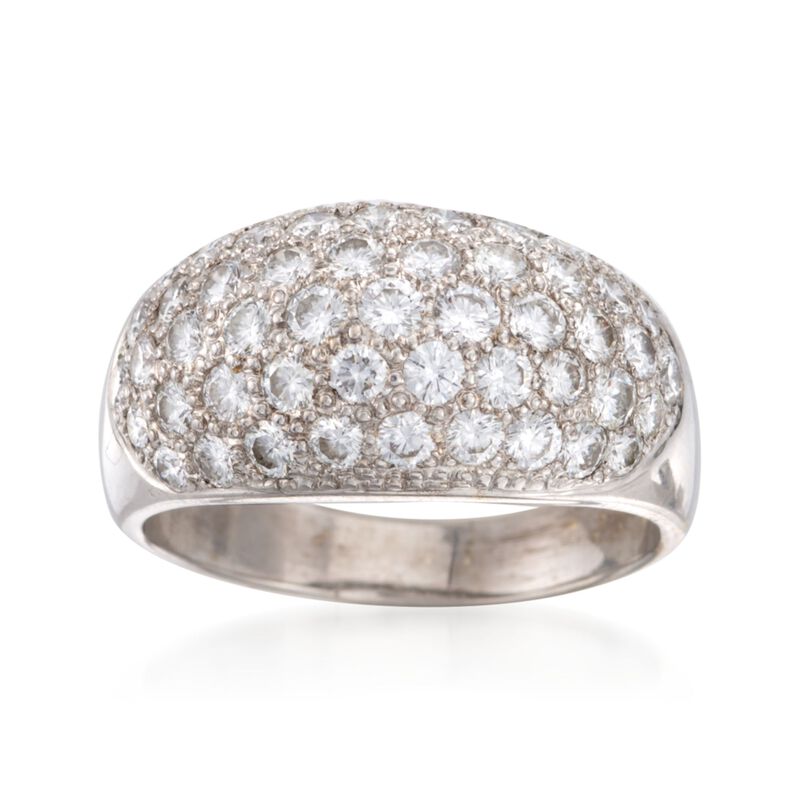 C. 1990 Vintage 1.75 ct. t.w. Diamond Dome Ring in 18kt White Gold image number 0