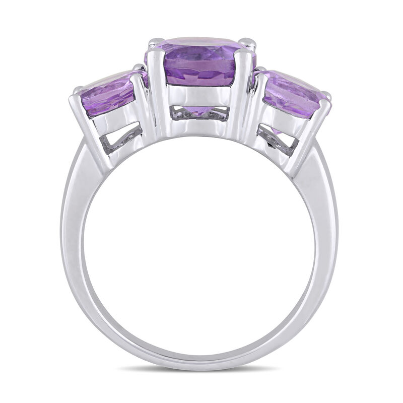 3.40 ct. t.w. Amethyst Three-Stone Ring in Sterling Silver image number 3